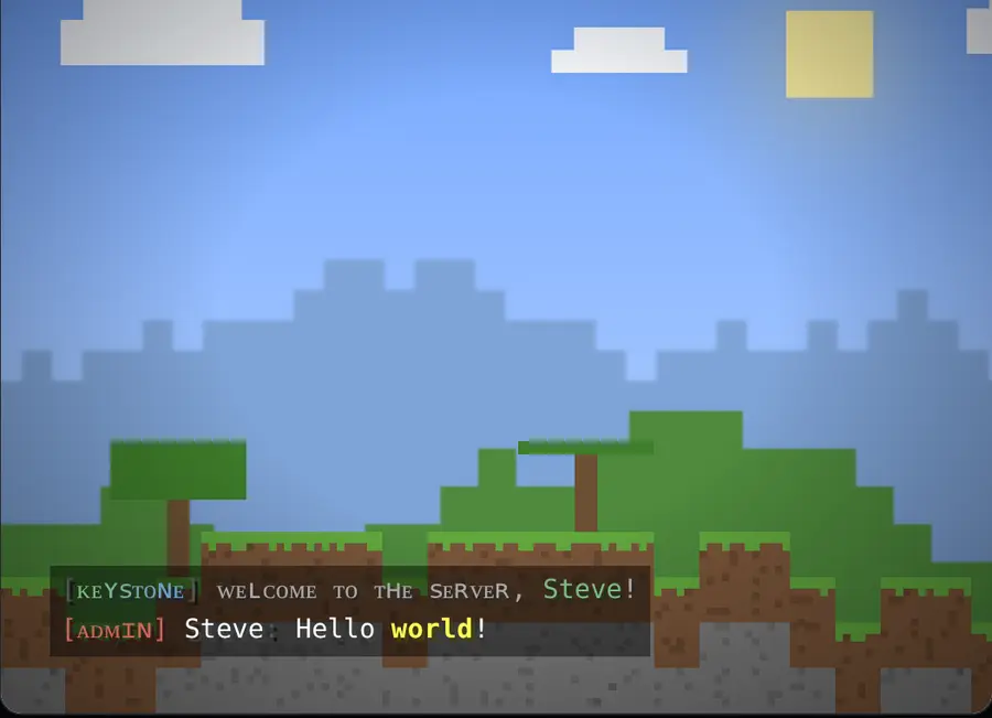 Keystone's Chat tool previewing coloured chat lines in game